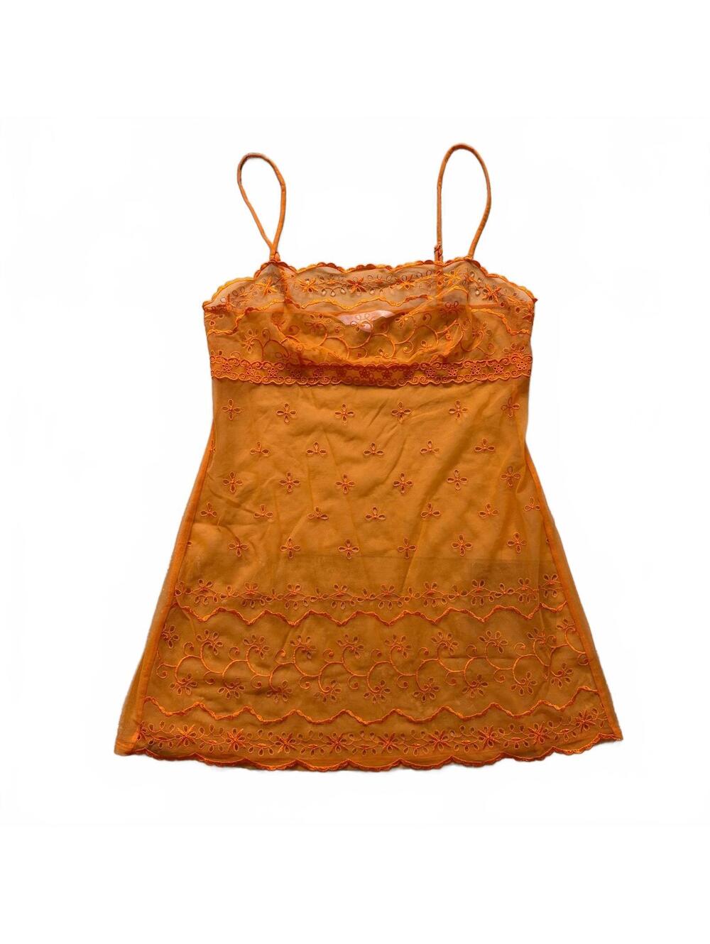 Y2K Victoria’s Secret Sheer Mesh Dress Scallop Lace Nightie Vintage Women Medium